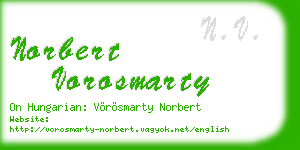 norbert vorosmarty business card