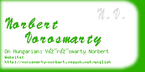 norbert vorosmarty business card